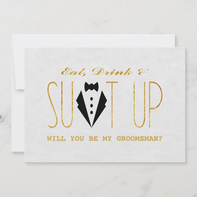 Invitación Elegante Oro y Negro SERÁS MI GRUPO (Anverso)