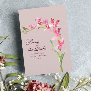 Invitación Elegante orquídea de menta rosa de color rosa Guar