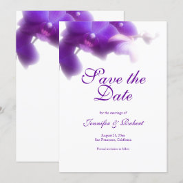 Invitación Elegante Orquídea Morada Floral Guardar la fecha