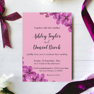 Invitación Elegante Orquídea Rosa  Boda Floral