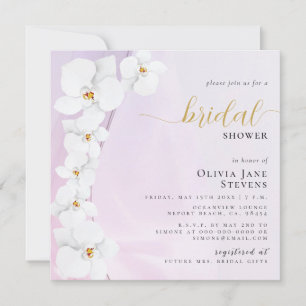 Invitación Elegante Orquídea Rosa Estética Floral Bridal Duch