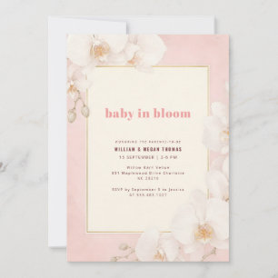 Invitación Elegante Orquídea Rosa Sonrosado Floración Baby Sh