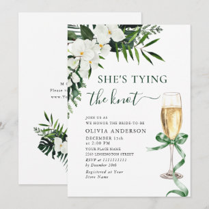 Invitación Elegante Orquídeas Blancas Ducha Bohemiana Bridal