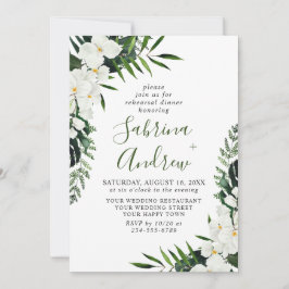 Invitación Elegante orquídeas blancas para la cena de REFUERZ