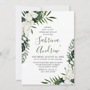 Invitación Elegante orquídeas blancas para la cena de REFUERZ
