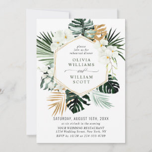 Invitación Elegante orquídeas blancas para la cena de REFUERZ