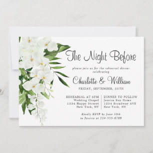 Invitación Elegante orquídeas blancas para la cena de REFUERZ
