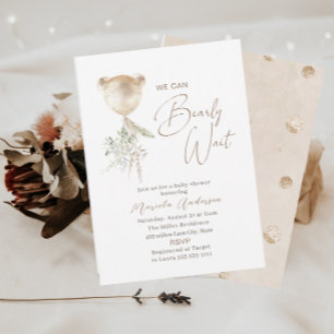 Invitación Elegante oso oso moderno espera Baby Shower