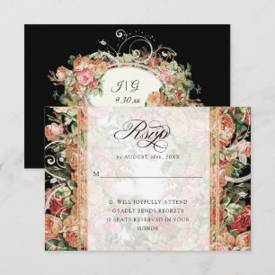 Invitación Elegante Otoñal Floral Borgoña Rubor Floral Inv Do