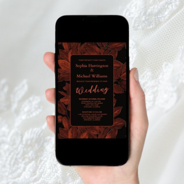 Invitación Elegante otoño Boda digital Invitar código QR (Subido por el creador)