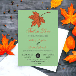 Invitación Elegante otoño deja a Sage Fall Boda Floral