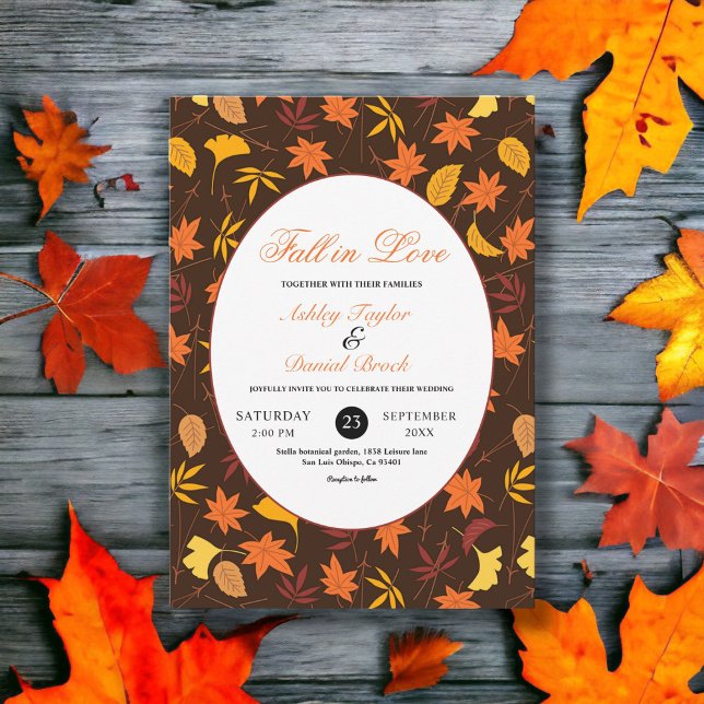Invitación Elegante otoño deja el país Boda floral otoño (Subido por el creador)
