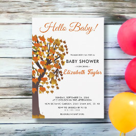 Invitación Elegante otoño deja un romántico Baby Shower