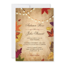 Elegante otoño deja una boda de otoño rústica