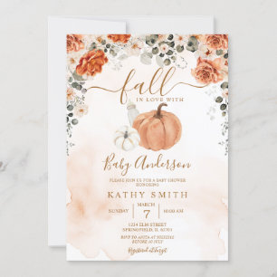 Invitación Elegante otoño floral caída en el amor Baby Shower