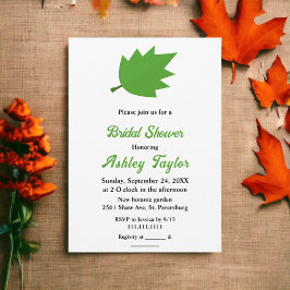 Invitación Elegante otoño hojas verdes de otoño ducha nupcial