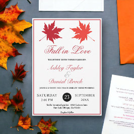 Invitación Elegante otoño rústico deja la boda de otoño de la