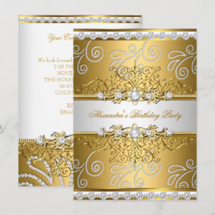 Invitación Elegante Overlay de Diamantes con Encaje de Plata