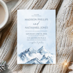 Invitación Elegante paisaje de montaña nevada de invierno par