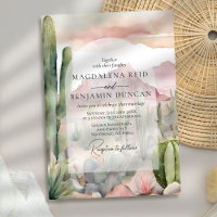 Elegante paisaje del desierto del Boho Cactus Boda