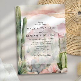 Invitación Elegante paisaje del desierto del Boho Cactus Boda