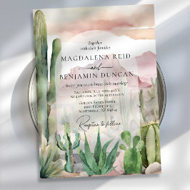 Invitación Elegante paisaje del desierto del Boho Cactus Boda