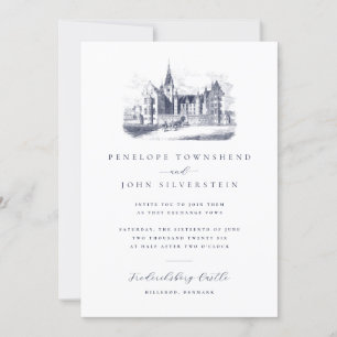 Invitación Elegante palacio de época dibujar Boda de destino