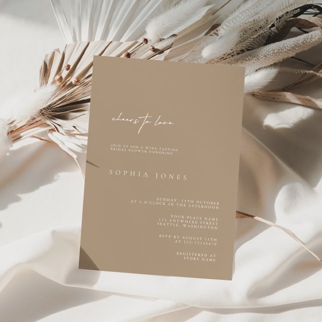 Invitación Elegante Pale Taupe Moderna Ducha Bridal (Subido por el creador)