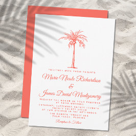 Invitación Elegante Palm Tree Formal Boda de Playa