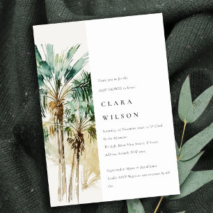 Invitación Elegante Palm Trees Tropicales Baby Shower