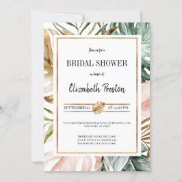 Invitación Elegante Palm Tropical Deja Ducha Bridal