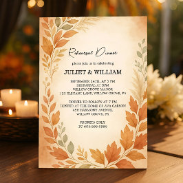 Invitación Elegante Pampas Grass Ensayo De Otoño Cena