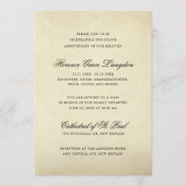 Invitación Elegante papel de época Aniversario de la Muerte V