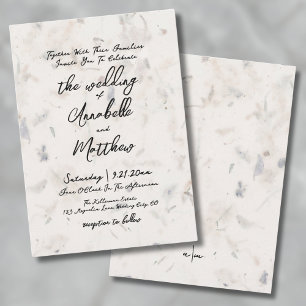 Invitación Elegante Papel de Semilla Escrito a Mano Boda Boho