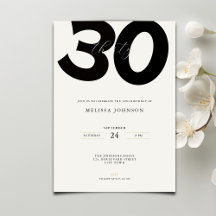 Invitación elegante para 30 cumpleaños - Estilo mi