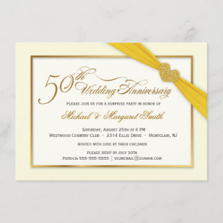 Invitación elegante para 50º aniversario de bodas