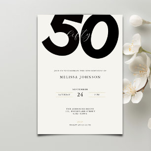 Invitación elegante para 50 cumpleaños - Estilo mi