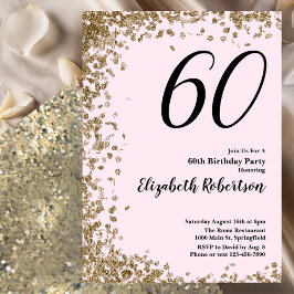Invitación elegante para 60 cumpleaños con lenteju