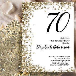 Invitación elegante para 70 cumpleaños con lenteju