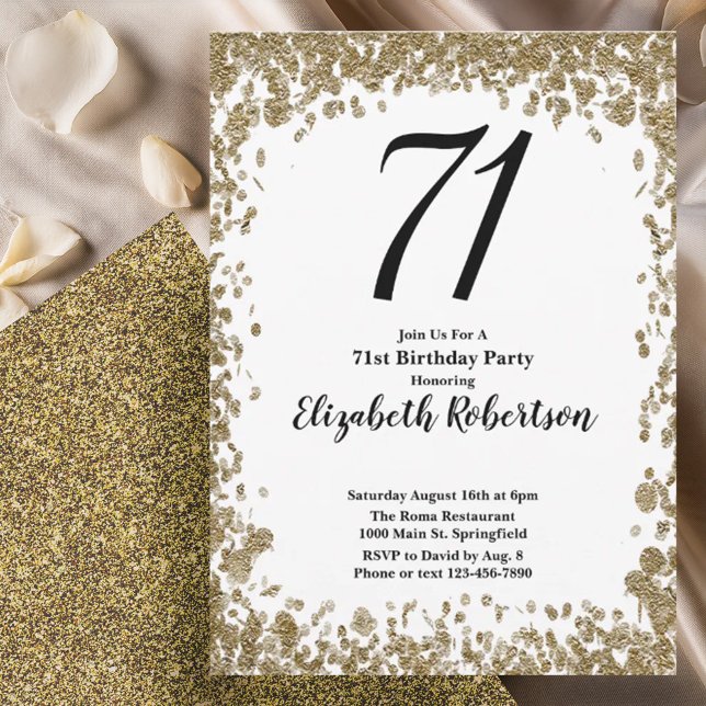 Invitación elegante para 71 cumpleaños con lenteju (Subido por el creador)