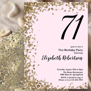 Invitación elegante para 71 cumpleaños con lenteju