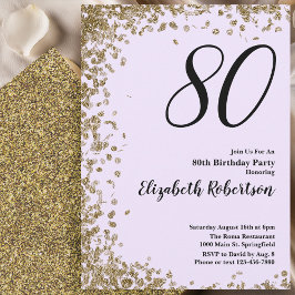 Invitación elegante para 80 cumpleaños con lenteju