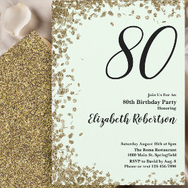 Invitación elegante para 80 cumpleaños con lenteju