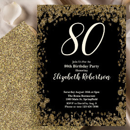 Invitación elegante para 80 cumpleaños con lenteju