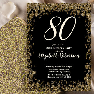 Invitación elegante para 80 cumpleaños con lenteju