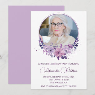 Invitación elegante para 85 cumpleaños Foto Elegan