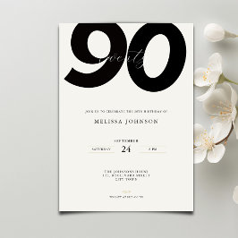 Invitación elegante para 90 cumpleaños - Estilo mi