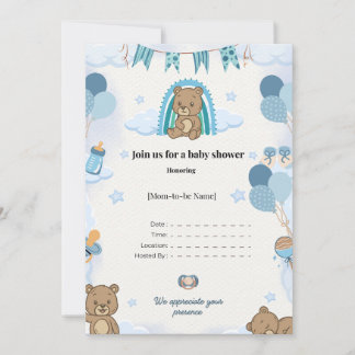 Invitación elegante para baby shower
