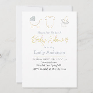 Invitación elegante para baby shower