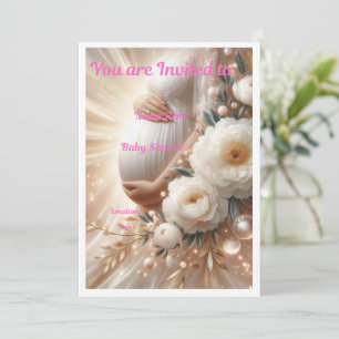 Invitación elegante para baby shower con diseño fl
